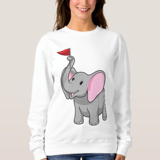 Elefant mit Flagge Sweatshirt (Vorderseite)