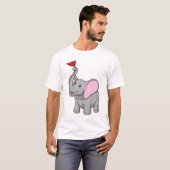 Elefant mit Flagge T-Shirt (Vorne ganz)