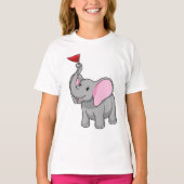 Elefant mit Flagge T-Shirt (Vorderseite)