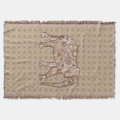 Elefant mit Fraktal, kaffeebräunlich und beige Decke (Vorderseite)