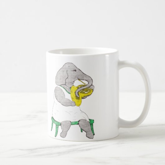 Elefant mit französischem Horn Kaffeetasse (Rechts)
