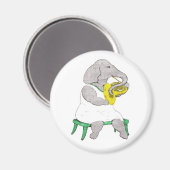 Elefant mit französischem Horn Magnet (Vorderseite/Rückseite)