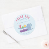 Elefant mit Geschenken Danke Runder Aufkleber (Umschlag)