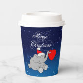 Elefant mit Geschenkpapier-Cup Pappbecher (Rückseite)