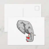 Elefant mit Getränk Postkarte (Vorne/Hinten)
