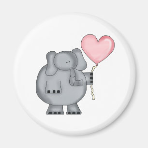 Elefant mit Herz-Ballon Magnet