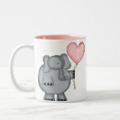 Elefant mit Herz-Ballon Zweifarbige Tasse (Links)