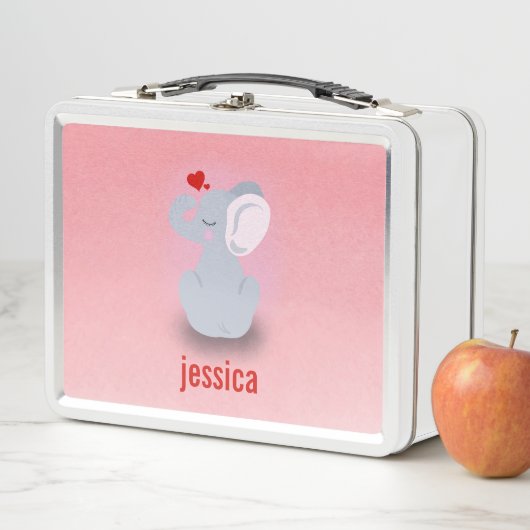 Elefant mit Herz Metall Brotdose (Beispiel)