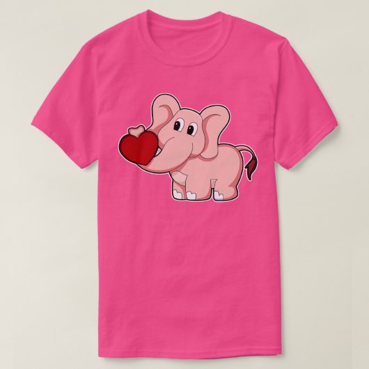 Elefant mit Herz T-Shirt (Design vorne)