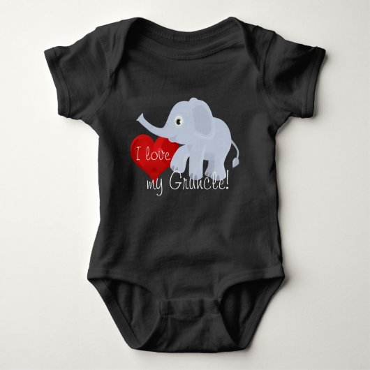 Elefant mit Herzen erklärt, "ich Liebe mein Baby Strampler (Vorderseite)