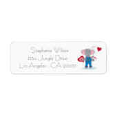 Elefant mit herzen weißen Rücksendeadressen-Aufkle (Vorne)