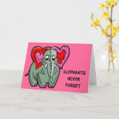 Elefant mit Herzensfeind Karte (Gelbe Blume)