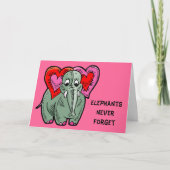Elefant mit Herzensfeind Karte (Vorderseite)