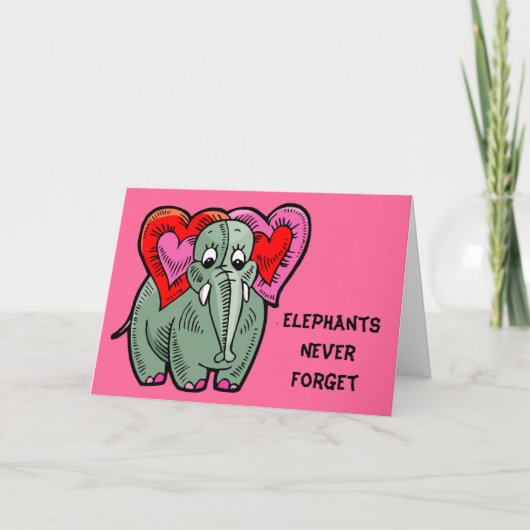 Elefant mit Herzensfeind Karte (Vorderseite)