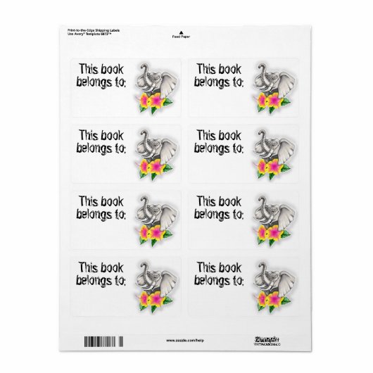 Elefant mit Hibiskus-Buchplatte (Vorne)