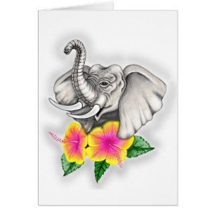 Elefant mit Hibiskus-Design