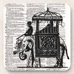 Elefant mit Howdah-Wörterbuch-Kunst Getränkeuntersetzer
