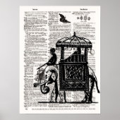 Elefant mit Howdah-Wörterbuch-Kunst Poster (Vorne)