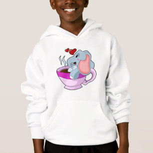 Elefant mit Kaffee-Cup Hoodie
