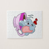 Elefant mit Kaffee-Cup Puzzle (Horizontal)