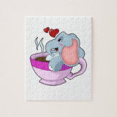 Elefant mit Kaffee-Cup Puzzle (Vertikal)