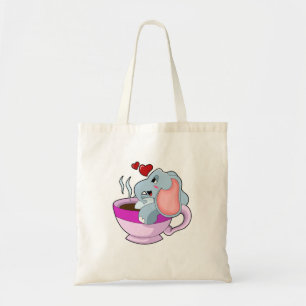 Elefant mit Kaffee-Cup Tragetasche