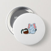 Elefant mit Kaffeekanne Button (Vorne & Hinten)