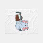 Elefant mit Kaffeekanne Fleecedecke (Vorderseite (Horizontal))