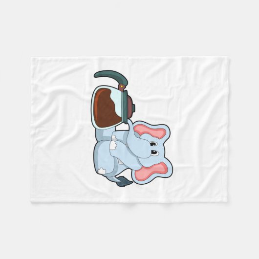 Elefant mit Kaffeekanne Fleecedecke (Vorderseite (Horizontal))