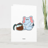 Elefant mit Kaffeekanne Karte (Rückseite)