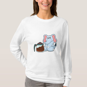 Elefant mit Kaffeekanne T-Shirt