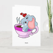Elefant mit Kaffeetasse Karte (Rückseite)