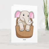 Elefant mit Korb Karte (Rückseite)