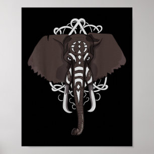 Elefant mit Kriegsfarbe Poster