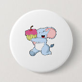 Elefant mit Kuchen Button (Vorderseite)