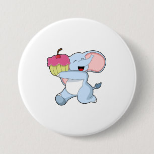 Elefant mit Kuchen Button
