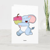 Elefant mit Kuchen Karte (Rückseite)