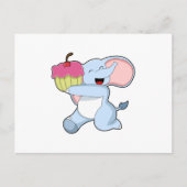 Elefant mit Kuchen Postkarte (Vorderseite)
