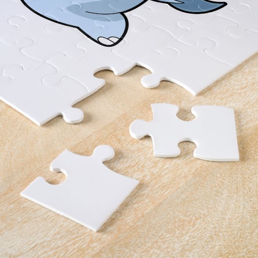 Elefant mit Kuchen Puzzle (Seite)