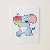 Elefant mit Kuchen Puzzle (Vertikal)