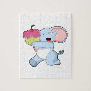 Elefant mit Kuchen Puzzle
