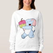 Elefant mit Kuchen Sweatshirt (Vorderseite)