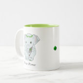 Elefant mit Laurel Crown und einem Vier-Leaf-Klee Zweifarbige Tasse (Vorderseite Links)