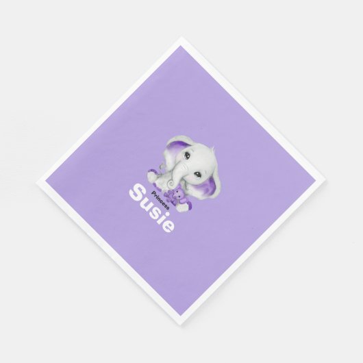 Elefant mit lavender teddy Bärennapf Serviette (Ecke)