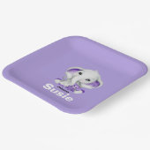 Elefant mit lavender teddy paper plate pappteller (Gewinkelt)