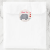 Elefant mit Liebe Herzlichen Dank Runder Aufkleber (Tasche)
