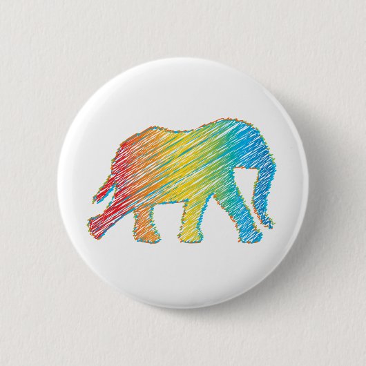 Elefant mit Linien Button (Vorderseite)