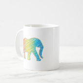 Elefant mit Linien Kaffeetasse (Vorderseite Links)