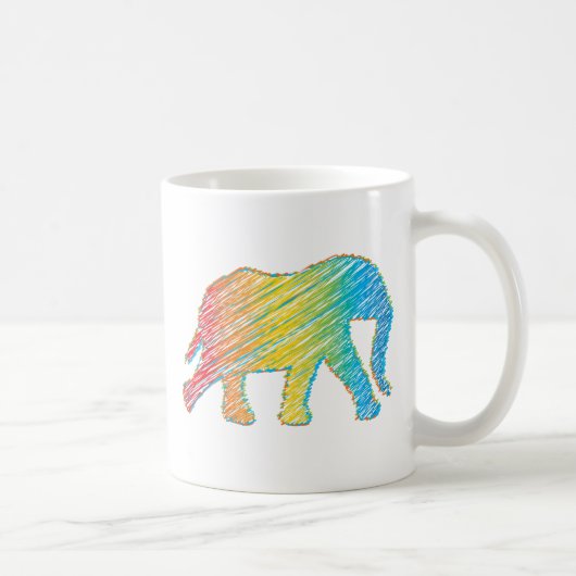 Elefant mit Linien Kaffeetasse (Rechts)
