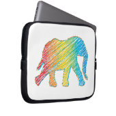 Elefant mit Linien Laptopschutzhülle (Vorne Rechts)
